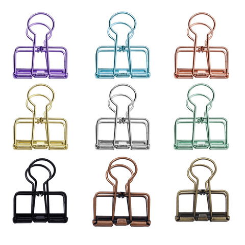MIUSIE 10pcs Colorful Metal Binder Clips Paper Clip 4*3.5cm Book Stationery School Office Learning Supplies High Quality ► Photo 1/6