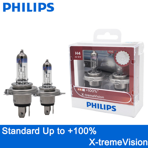 2X Philips H4 9003 12V 60/55W P43t X-treme Vision Car Headlight Bulbs 100% More Bright OEM Halogen Genuine Lamps 12342XVS2 ► Photo 1/5