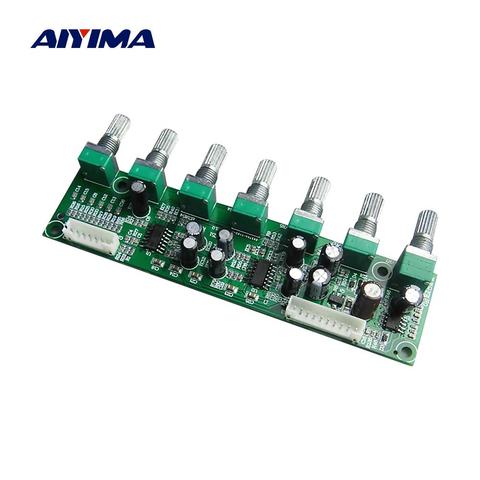 AIYIMA Home Theater 5.1 Power Amplifier Preamplifier Audio 6 Way Independent Volume Bass Frequency Adjustment Auto Mute DC15-35V ► Photo 1/6