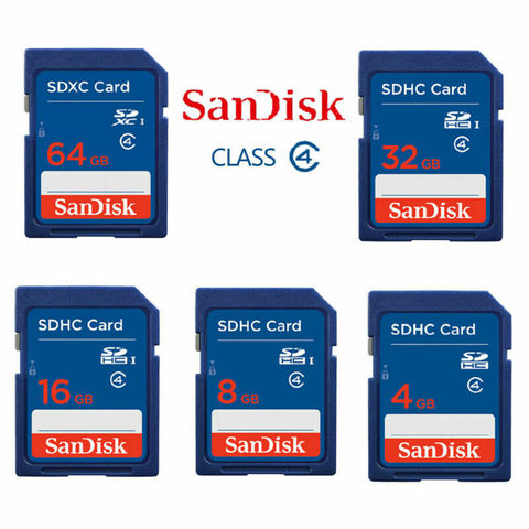 SanDisk SD Card 2GB/4GB/8GB/16GB/32GB SD Secure Digital Memory Card SD SDHC Standard Class 4 Ultra Memory with Card Reader Used ► Photo 1/6