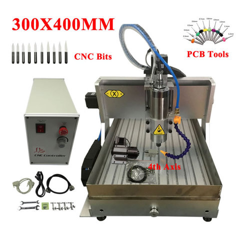 DIY CNC 3040 Engraving Router 800W 1.5KW 2.2KW 4Axis USB Port Metal Wood Milling Machine ER11 ER16 Collects Mach3 Controller Kit ► Photo 1/6