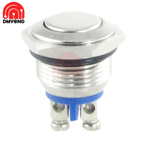 16mm Round Head Metal Push Button Switch LED Light Self lock Momentary Latching Car Start Button Power Button Normally Open 12V ► Photo 1/4