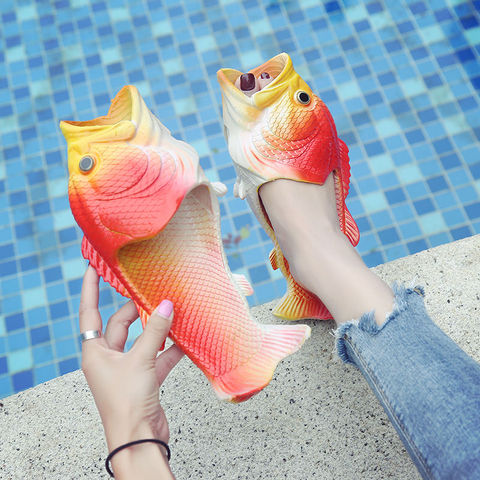 Plus size 24-45 design animal fish slides unisex children female cheap summer beach slippers 2022 new arrival women cute shoes ► Photo 1/6