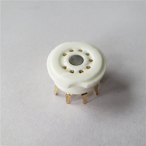 6pcs ceramic tube socket seat GZC9-Y-G 9 pin seat tube socket goldrenfoot for 12AX7/U7/T7/6922 tube amplifier ► Photo 1/3