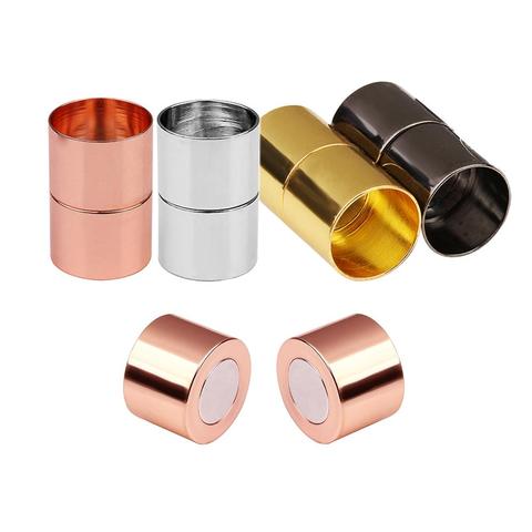 5pcs/lot Gold Silver Color Strong Magnetic Clasps Fit 3/4/5/6/7/8/10/12mm Leather Cord Bracelet Connectors For Jewelry Making ► Photo 1/6