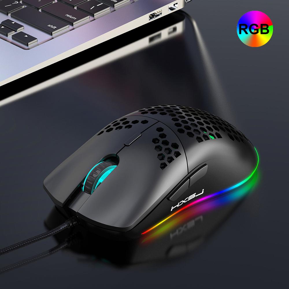 Buy Online Hxsj J900 Lightweight Programmable Usb Wired Gaming Mouse 6400dpi Rgb Gamer Mice With Six Adjustable Dpi For Pc Computer Desktop Alitools