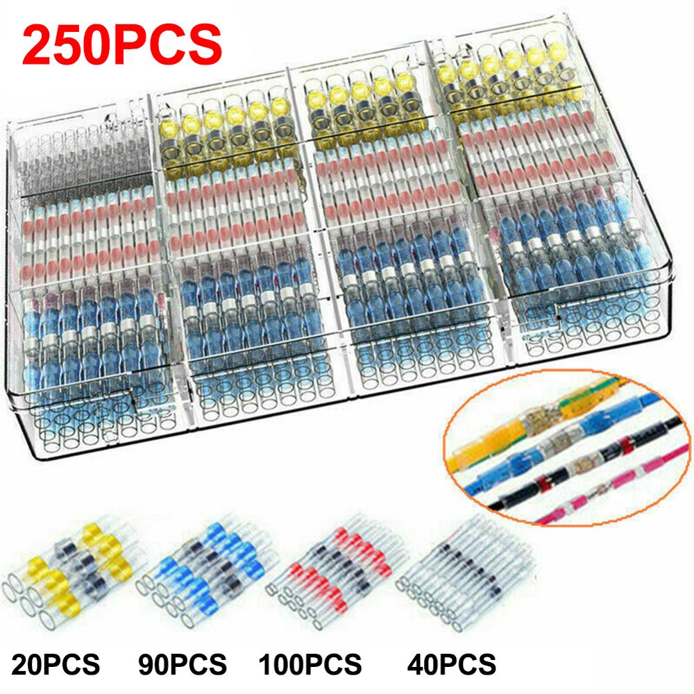 100PCS Auto Car Solder Seal Heat Shrink Wire Connector Terminals Waterproof Kit 