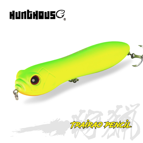 Hunthouse trairao pencil lure snake head loud sound pencil lure floating 80mm 32g Strong Treble Hooks for pike lure lw127 ► Photo 1/6