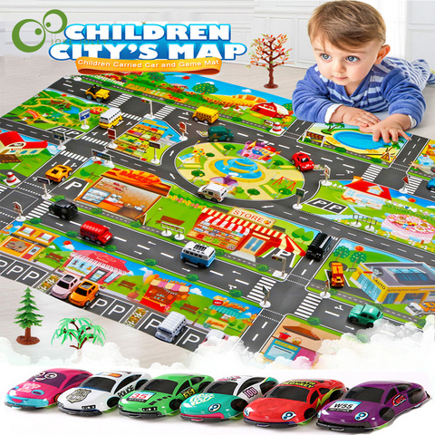 Large City Traffic Car Park Mat Play Kids Rug Developing Baby Crawling Mat  Play Game Mat Toys Children Mat Playmat Puzzles ZXH ► Photo 1/6