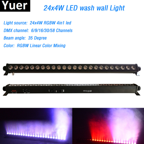 24x4W RGBW 4in1 led Wall Wash Light Washer beam lighting DMX512 indoor  flood Down lighting for dj disco party wedding bar stage ► Photo 1/6