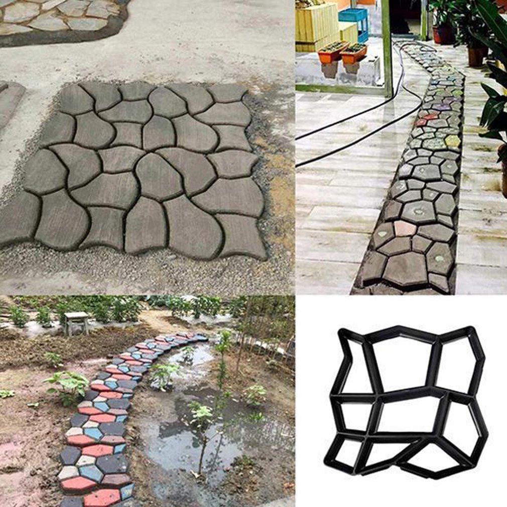 DIY Plastic Path Makers Mold Manually Paving Cement Brick Molder Garden Decor 