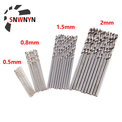 10Pcs/Set 0.5mm 0.8mm 1.5mm 2.0mm HSS High Speed Steel Mini Drill Twist Drill Bits Set For Woodworking Plastic And Aluminum ► Photo 1/5