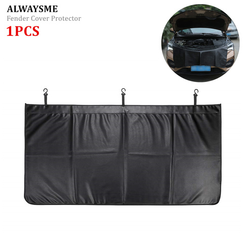 ALWAYSME 1PCS Automotive Mechanic Magnetic Leather Fender Cover Protector Gripper Mat Pad With Hooks For Repair Auto ► Photo 1/6