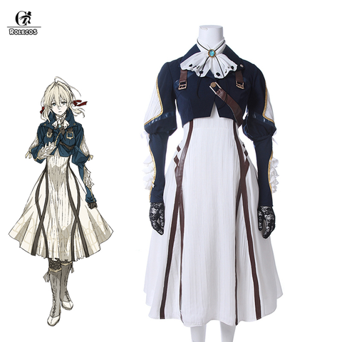ROLECOS Violet Evergarden Cosplay Costume Anime Cosplay Violet Evergarden Costume for Women Halloween ( Top + Dress + Gloves ) ► Photo 1/6