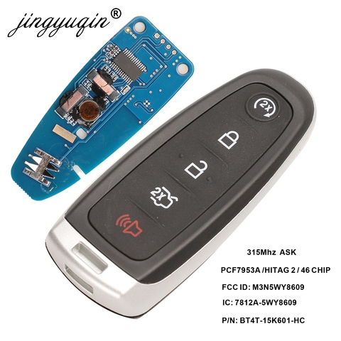 jingyuqin Smart Remote Key Fob M3N5WY8609 315Mhz ID46 For Ford Edge Escape Explore Expedition Flex Focus Taurus Car Keyless ► Photo 1/5