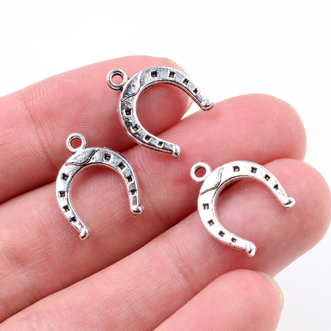 30pcs Charms Lucky Horseshoe Horse 16x13mm Antique Bronze Silver Color Plated Pendants Making DIY Handmade Tibetan Jewelry ► Photo 1/3