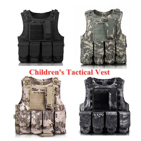 Children Outdoor CS Shooting Protection Gear Vest Kid Military Combat Training Camping Hunting Multi-function Tactical Waistcoat ► Photo 1/6
