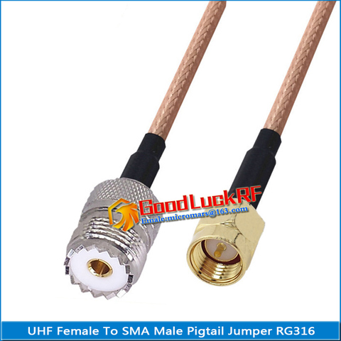 1X Pcs PL259 SO239 PL-259 SO-239 UHF Female to SMA Male Plug Coaxial Type Pigtail Jumper RG316 Cable Low Loss UHF to SMA ► Photo 1/1