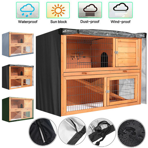 4FT Rabbit Hutch Cover Large Double Layer Pet Bunny Cage Waterproof Dustcover Outdoor Oxford Cloth Garden Patio without cage D30 ► Photo 1/6