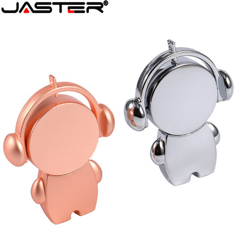 JASTER Cute Metal Cartoon 32GB/64GB Music Man USB Flash Drive 16GB Pen Drive  Flash Memory Stick U Disk (over 10 pcs free LOGO) ► Photo 1/6