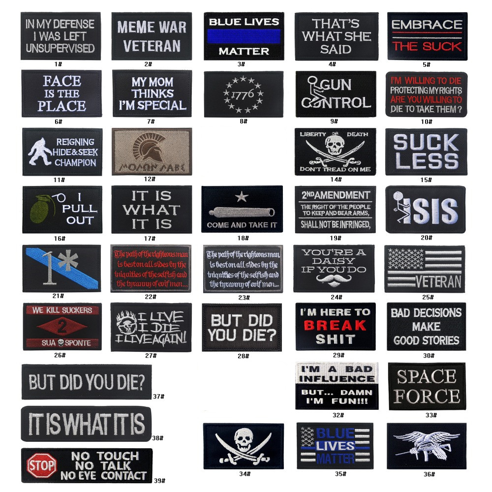 Cool Slogan Embroidery Patch Armband Tactical Patches 