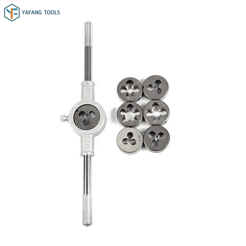 8pcs/set Metric Die Wrench Sets Circular Die Kit Screw Thread Tap and Die Hand Tapping Tools ► Photo 1/5