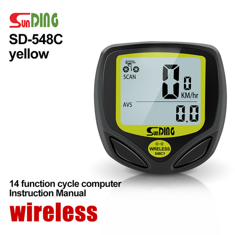 SUNDING SD-548B wired Bike Speed Meter SD-548C wireless Digital Bike Computer Multifunction Sensors Bicycle Computer Speedometer ► Photo 1/6