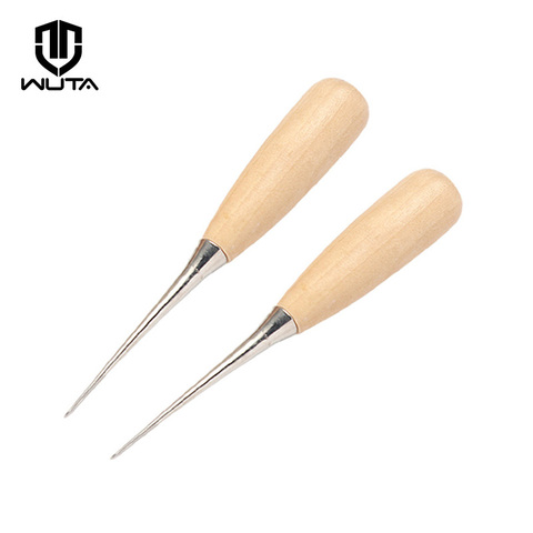 WUTA 2pcs Leather Awl Stitching Tool Leather craft Hole Punch Tools Sewing Punching Hole Maker Stitching Over stitch Wood Handle ► Photo 1/6