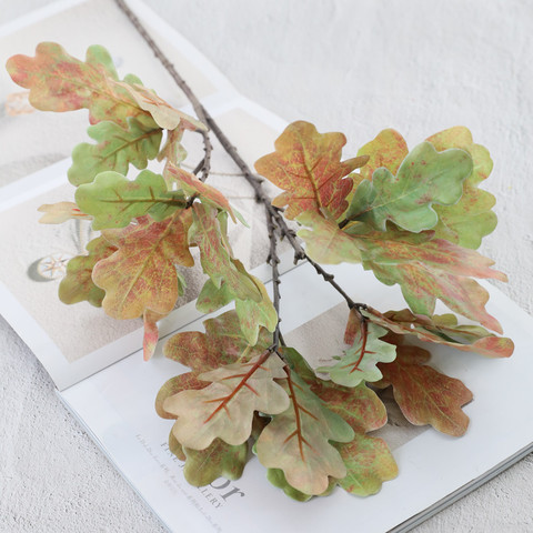 Artificial Christmas Maple Leaf Branch 3D Printing Silk Oak Leaf Home Shop Decor ► Photo 1/6