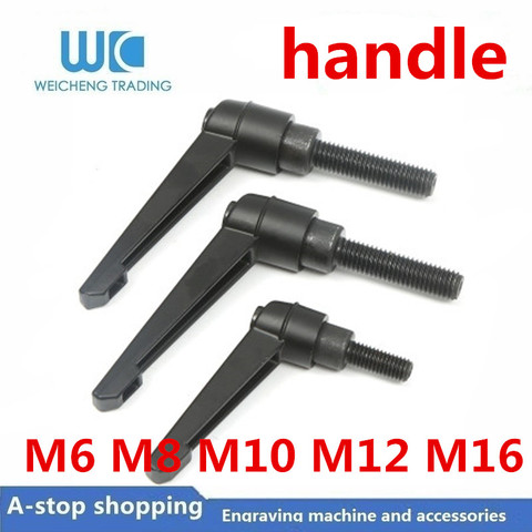 1PC M5 M6 M8 M10 M12 M16 Clamping Lever Machinery L shape Adjustable Handle Locking External Male Thread Knob Bolt Screw ► Photo 1/2
