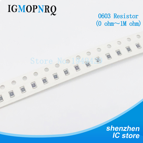 100pcs 0603 5% SMD resistor 0R ~ 10M 1/10W 0 1 1 10 100 150 220 330 470 ohm 2.2K K 100K 1 10M 0R 1R 10R 100R 150R 220R 330R 470R ► Photo 1/2