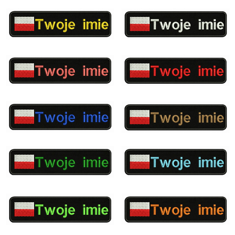 Polish flag Poland 10X2.5cm Embroidery Custom Name Text Patch Stripes badge Iron On Or Velcro Backing Patches For Clothes ► Photo 1/6