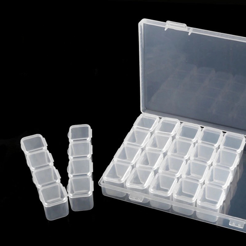 28 Grids Diamond Painting kits Plastic Storage Box Nail Art Rhinestone Tools Beads Storage Box Case Organizer Holder kit ► Photo 1/6