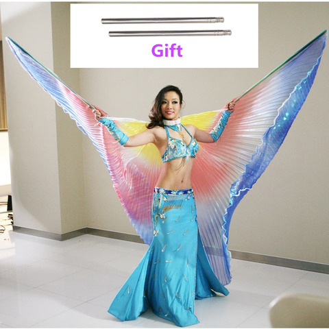 Multicolor Angle Wings Women Belly Dance Costume Isis Colorful Wings Kids Belly Dance Accessory Wings Children Adult with Sticks ► Photo 1/6