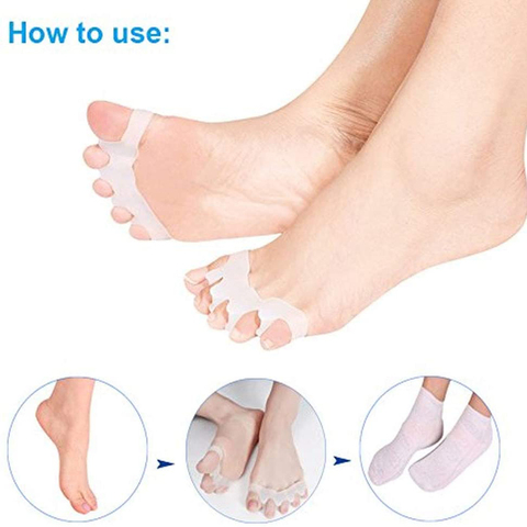 1Pair Toe Separators Gel Silicone Bunion Corrector Straightener Spreader Foot Care Tool Hallux Valgus Pro Massager Corrctor ► Photo 1/6