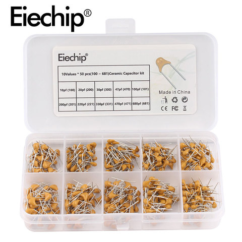 10Values*50pcs 10pF~680pF (100~681) Multilayer/Monolithic Ceramic Capacitor Assorted kit with storage box 10 20 30 47 100 200 pF ► Photo 1/5