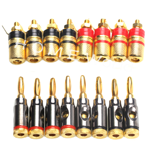 16Pcs 24k Gold Plated Banana Plug Audio Speaker & Speaker Amplifier Terminal Binding Post Female Banana Connectors ► Photo 1/6