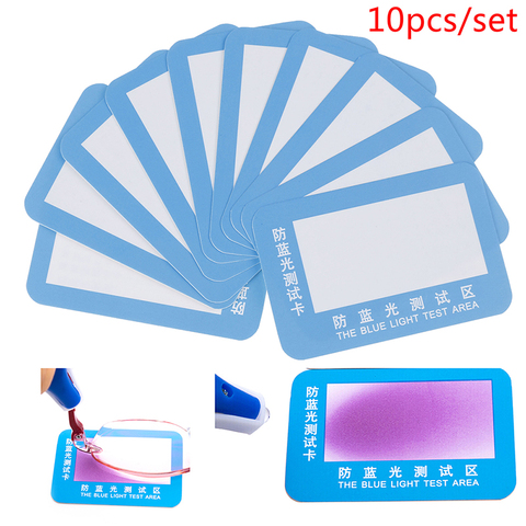 10Pcs/set Anti-Blue Light Test Card Test Light Glasses UV Test Accessories Card Blue Light Detection Card Generator Card ► Photo 1/6