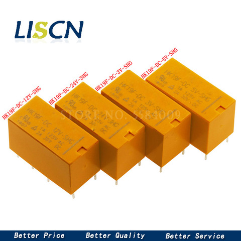 5pcs Coil DPDT 8 Pin 2NO 2NC Mini Power Relays PCB Type HUI KE HK19F HK19F-DC5V-SHG HK19F-DC12V-SHG HK19F-DC24V-SHG ► Photo 1/2