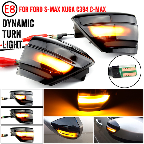 2X LED Dynamic Turn Signal Light Side Mirror Sequential Blinker Indicator Lamp For Ford S-Max 07-14 Kuga C394 08-12 C-Max 11-19 ► Photo 1/6
