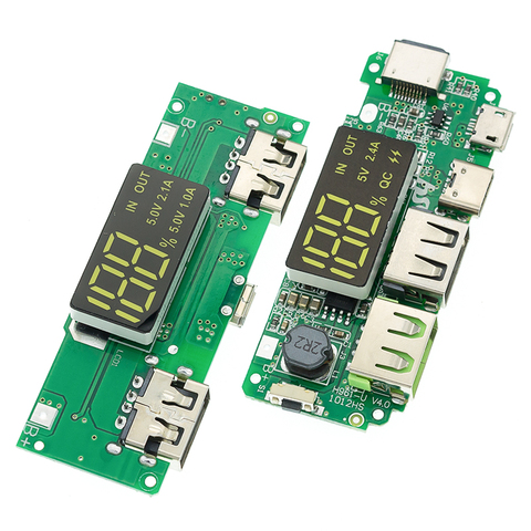 Lithium Battery Charger Board LED Dual USB 5V 2.4A Micro/Type-C USB Mobile Power Bank 18650 Charging Module Circuit Protection ► Photo 1/6