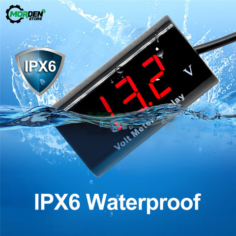 0.56Inch DC8-18V IPX6 Waterproof Digital Voltmeter 2 Wires 12V LED Display Volt Monitor Voltage Tester 0-100V for Car Motorcycle ► Photo 1/6