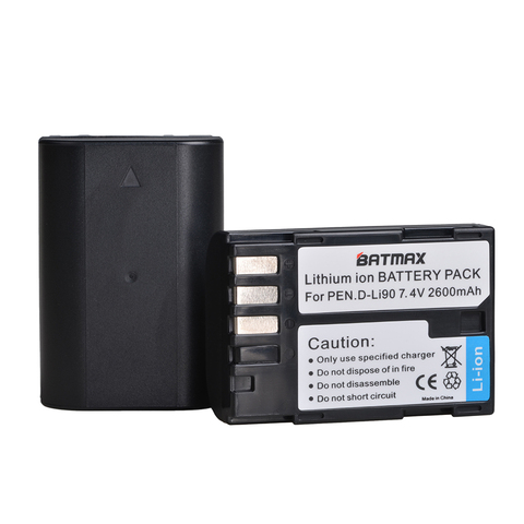 Batmax D-LI90 DLI90 D LI90 2600mAh Digital Li-ion Camera Battery For PENTAX K-7 K-7D K-5 K-5 II 645D K01 K-3 K-3 II 645Z L15 ► Photo 1/6