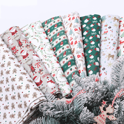 145x50cm Red Blue Santa Claus Twill Cotton Cartoon Fabric Making Bedding Clothing Handmade Christmas Fabric ► Photo 1/6