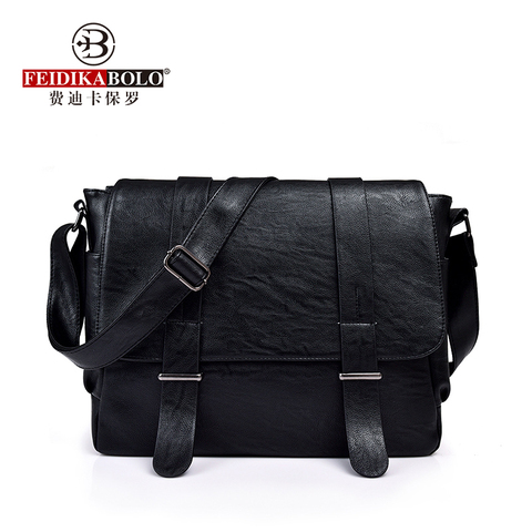 Simple Men Briefcase Business PU Leather Computer Bag Men Handbag Portable Zipper Shoulder Laptop Bag Men Business Crossbody Bag ► Photo 1/6