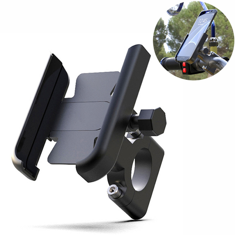 Aluminum Alloy Motorcycle Bike Bicycle Phone Holder for 4-7 inch Smartphone GPS 20-30mm Handlebar Mount Motorbike Accessories ► Photo 1/6