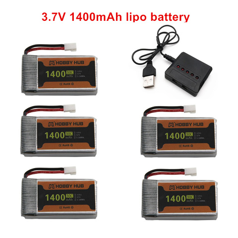 3.7V 1400mah Rechargeable Battery for KY601S for Syma X5c X5 X5SC X5SW M18 H5P RC Drone Quadcopter 903052 lipo battery Charger ► Photo 1/3