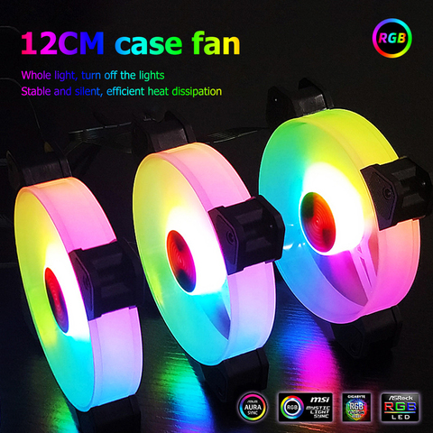 COOLMOON 120mm Chassis RGB Cooling Fan 12V 6Pin Silent Fan Cooler Gorgeous Lighting Quiet Radiator Heatsink Cooler for PC ► Photo 1/6