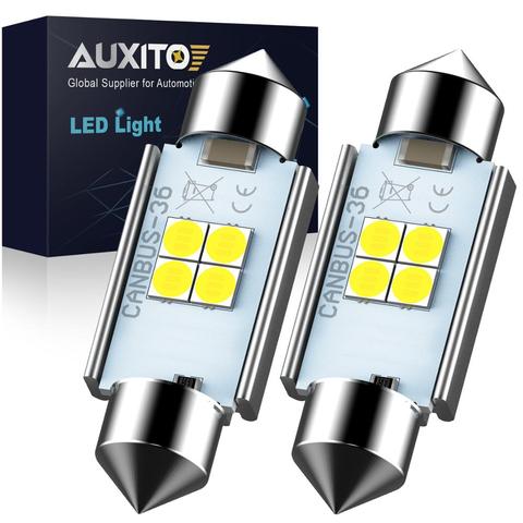 AUXITO High Quality 31mm 36mm 41mm C5W C10W 3030 LED CANBUS Car Festoon Light Auto Interior Dome Lamp Reading Bulb 6000K White ► Photo 1/6