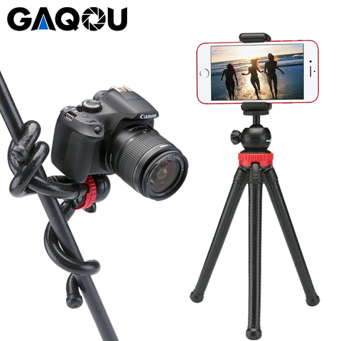 GAQOU Portable Tripod Flexible Octopus Travel Mini Mobile Phone Tripod Bracket Monopod Selfie Stick For iPhone DSLR Camera Gopro ► Photo 1/6